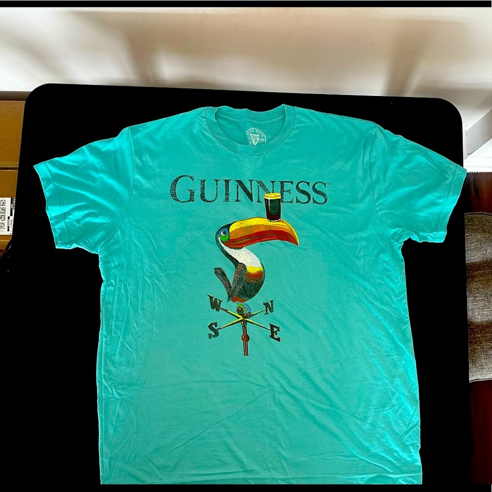 Men’s Guinness Toucan Graphic T-Shirt Aqua Size Large